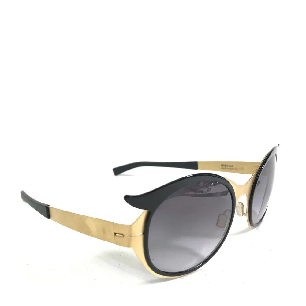 Myfrost Sunglasses BABE C0211 Black Gold Round Frames with Purple Lenses